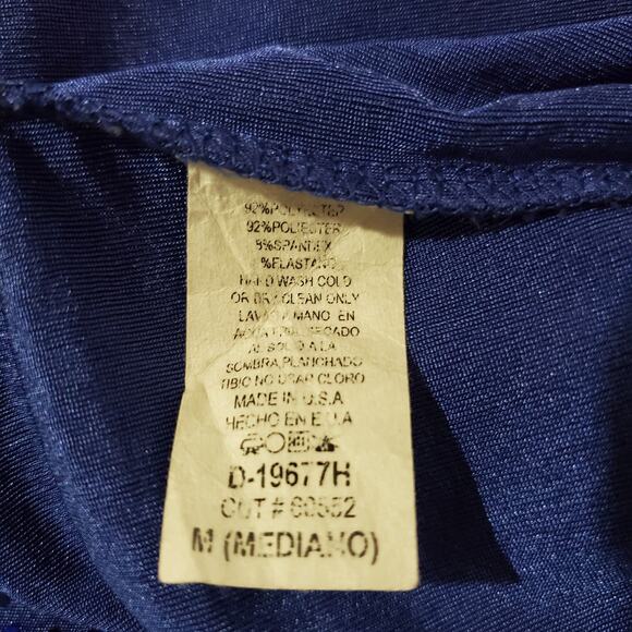 Symphony Vtg Y2K Mirror Sequin Sparkle Tulip Hem Faux Wrap Dress Size M Blue - Picture 9 of 10